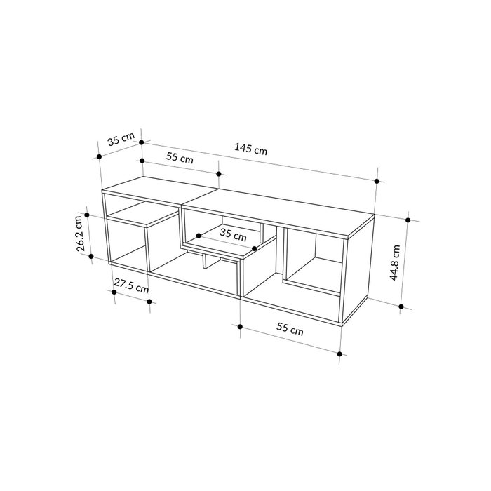 Hanah Home Soporte para TV Glis - Roble Zafiro y Blanco